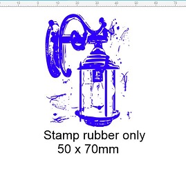 lamplight vintage rubber stamp 50 x 70mm RUBBER only  ADD DOUBLE